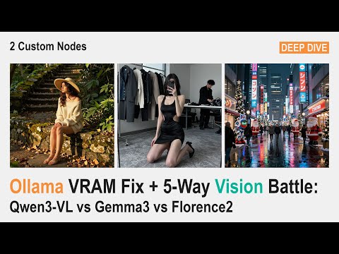 🟠 Ollama VRAM Fix + 5-Way Vision Battle: Qwen3-VL vs Gemma3 vs Florence2 (ComfyUI Deep Dive)