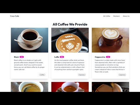 Coffee Shop Project - Part 8 : Loading, All Coffee Page and Layout Update