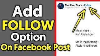 Add follow option on facebook post || How to add follow option on facebook post || MISS TRICKER