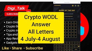 Crypto Protection Theme Binance Word of the Day Answers | Crypto WODL | Binance WOTD