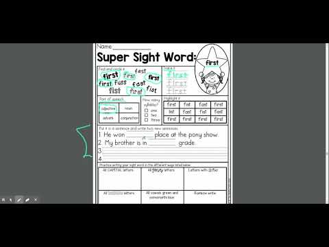 Super sight word: first