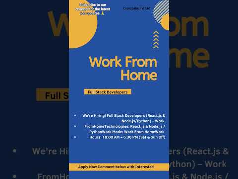 🚨Work from home Opportunity Full stack Developer Jobs React.js + Node.js / python #itjobs #shorts