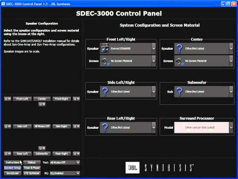 JBL Synthesis SDEC3000 Java control panel v1 5