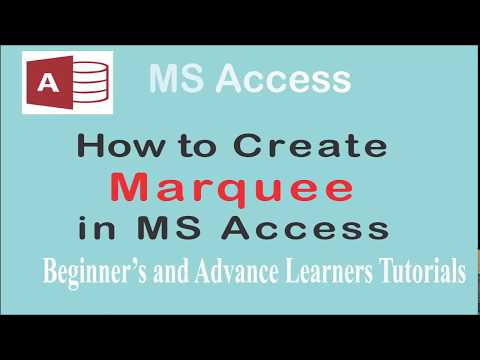 How to create a marquee in MS Access using VBA | MS Access Animated text | Text Animation