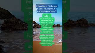 Why are you leaving your current company? #interview #jobhunting #interviewquestions