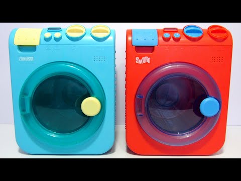 Two Toy Washing Machines Smart and Zanussi Running at the same time