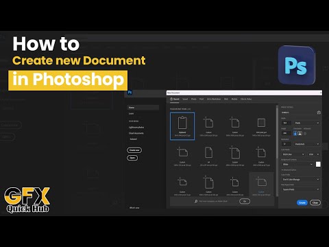 How to Create new Document (File) in Photoshop For Beginners
