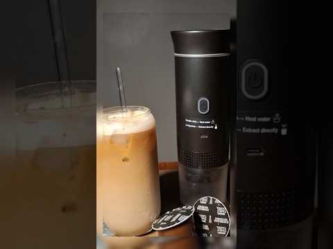 Iced Latte in Seconds with a Portable Capsule Machine! 🧊☕ #coffee #espressoyourself #coffeeaddict