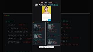 ✨ CSS3 Animated Profile Card | Stunning Modern Design! 🚀 #WebDesign #CSS3|| #shorts #code #webdesign