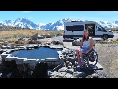 Vanlife camping at hot springs