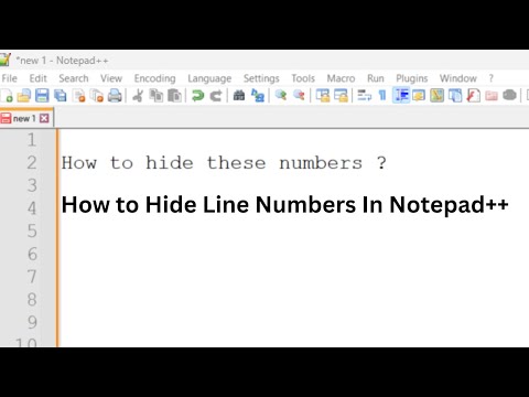 How to  Hide Line Numbers In Notepad++
