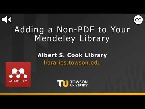 Adding a Non-PDF to Your Mendeley Library