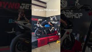 2011 GSXR750 dyno pull full Akropovic exhaust and power commander #suzuki #gsxr #750cc #dyno
