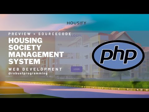 Full Preview: Housing Society Management System | Admin & User Interface Demo (HTML, CSS, PHP)