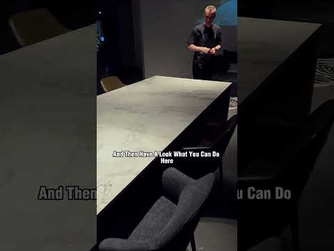 6 meter long Fish Belly Grey Marble Dining table.