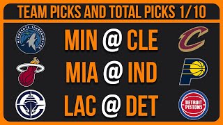 NBA Picks Today 1/10/26 NBA Picks and Predictions NBA Bets Today