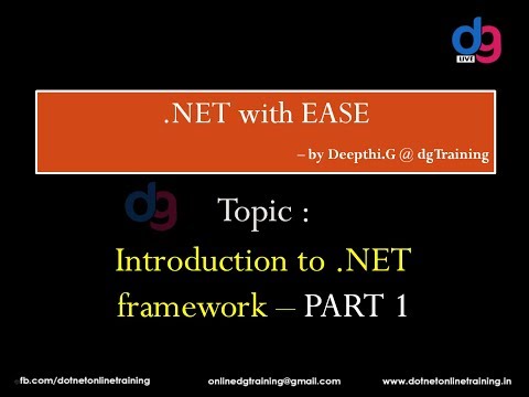 .NET framework - PART 1| dgTraining