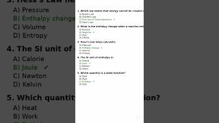 5 Most Repeated Thermodynamics MCQs | MDCAT 2025 Chemistry Short | Entry Test Prep