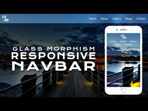 Glass Morphism Responsive Navigation Bar | Responsive Navbar HTML CSS | Navbar HTML CSS Flexbox