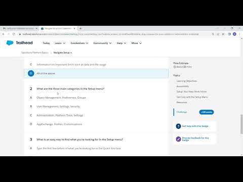 Navigate setup | Salesforce Platform Basics