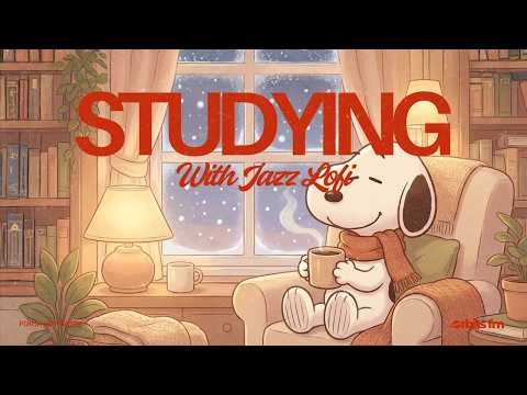 Study With Snoopy ☕ Cozy Coffee Shop Jazz Lofi (No Vocals)