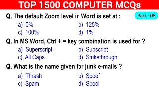 🔥1500 Computer Fundamentals MCQs – Part 8 | Crack Any Exam Easily!