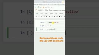 Saving notebook code into .py with command #shorts #viral