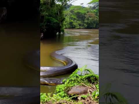 Encounter with the Amazon's Anaconda#Anaconda#AmazonRiver#WildlifeEncounter#NatureExploration