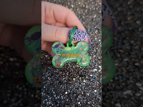 Time to break out the Halloween dog tags for spooky season 🍬 🦇🕸🎃 #dog #doglover #dogtags #resin