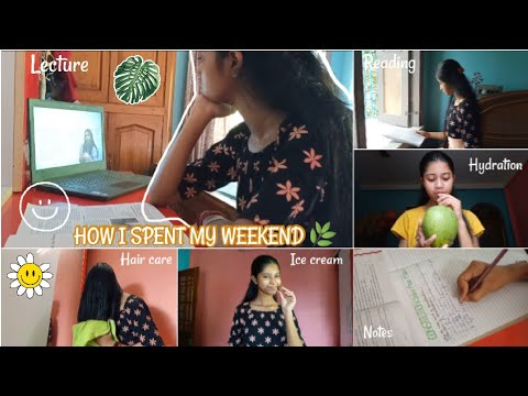 Spend weekend with me: Skin care, Hair care, lecture✨Late night study 💟*CBSE 11th Grader* #studyvlog