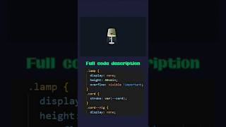 💡 Sirf 1 Button Se Lamp Jalega! HTML CSS JS Project 🔥 #shorts"