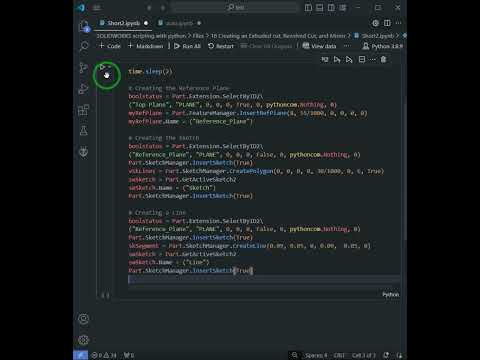 SolidWorks API - Creating a Revolved Cut #engineering #solidworks #macro #python