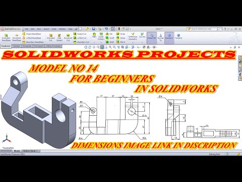 MODEL NO 14 IN SOLIDWORKS FOR BEGINNERS/HOW TO MADE 3D MODEL IN SOLIDWORKS/BEGINNERS EXERCISE NO 14