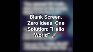 Day 1 of Coding? Don’t Panic - Just Type This 💻 HelloWorld #CodingLife #BeginnerCoder  #LearnToCode"