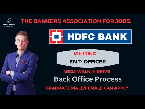 HDFC Bank is Hiring for Back Office Proces | Banking Jobs 2023 | Banking Back Office |