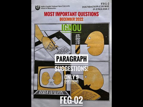 FEG-02 Most Important Questions | December 2022 TEE | Paragraph Writing | Solved Ques | Sayan Banik