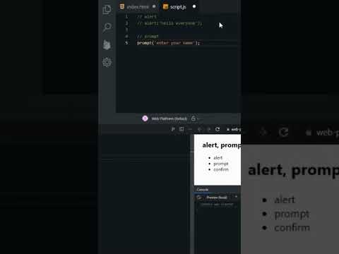 alert, prompt and confirm in JavaScript - #beadeveloper