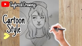 How to draw a girl face (cartoon character) easy drawing tutorial for beginners 