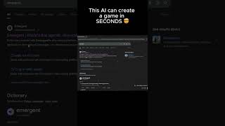 This AI can create a game in SECONDS #AI #GameDevelopment #EmergentAI #HowToMakeAGame #aitools