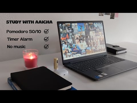 2 HOUR STUDY WITH ME 📚 ⏰| Background noise, Pomodoro method 50/10, No Music