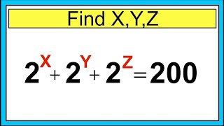 Nice Exponent Math Simplification | Find the Value of X,Y,Z
