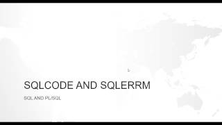 SQLCODE AND SQLERRM IN ORACLE PL/SQL