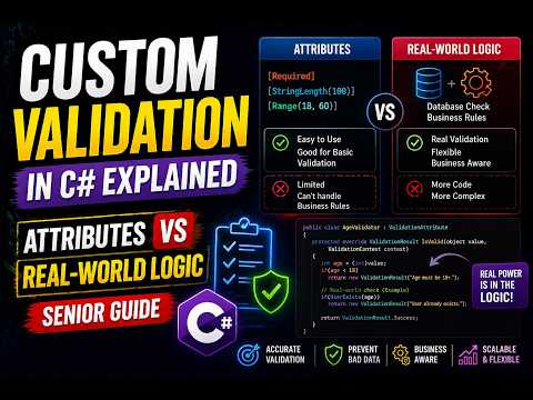 Custom Validation in C# Explained | Attributes vs Real-World Logic