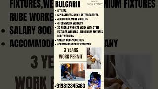 Bulgaria Urgent Hirings for Construction Skilled Workers #bulgariavisa #bulgariajobs #bulgaria