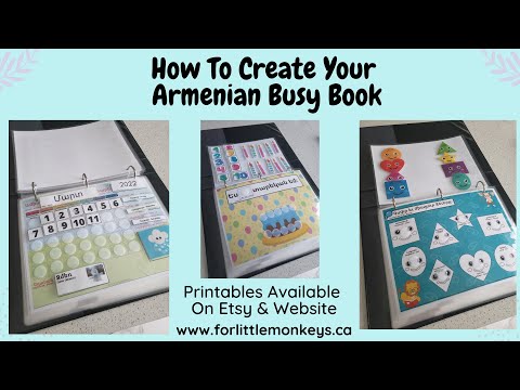 Learn Armenian - Armenian Kids Worksheets - Armenian Activities For Kids - How To Create A Busy Book