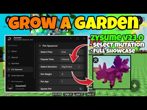[🦊NIGHTMARE] Grow A Garden Script Pet Spawner Select Mutation Update!!!  || Roblox Script