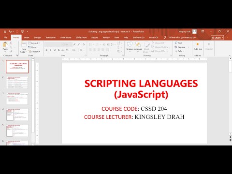 Scripting Languages Lecture 6 JavaScript 2025