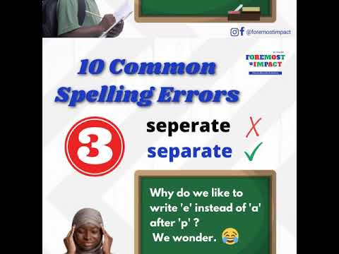 TEN Common Spelling Errors You Might Be Making 🚫🚫❌❌⛔⛔⛔⛔