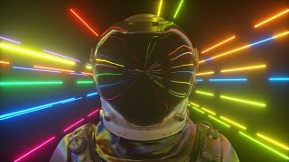 Lofi Astronaut - Lofi Beats with Amazing Colorful Neon VJ Loop - astronaut in the ocean