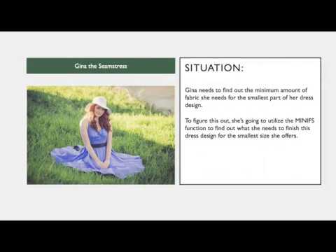 Learn to Use the MINIFS Function with Gina the Seamstress